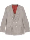Brunello Cucinelli Men's Linen Blend Jacket In Brown