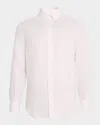 Brunello Cucinelli Men's Linen Casual Button-down Shirt In Cream
