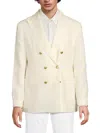 Brunello Cucinelli Men's Linen Double-breasted Blazer