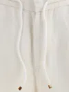 Brunello Cucinelli Men Linen Dyed Shorts In White