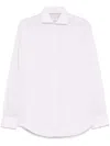 Brunello Cucinelli Men Linen Easy Fit Shirt With Spread Collar In Multicolor