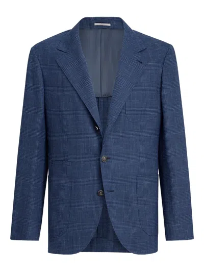 Brunello Cucinelli Men's Linen Jacket In Blue