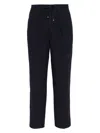 Brunello Cucinelli Men Leisure Fit Trousers In Virgin Wool Flannel With Drawstring And Double Darts In Blue