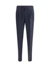 Brunello Cucinelli Linen Pants In Blue