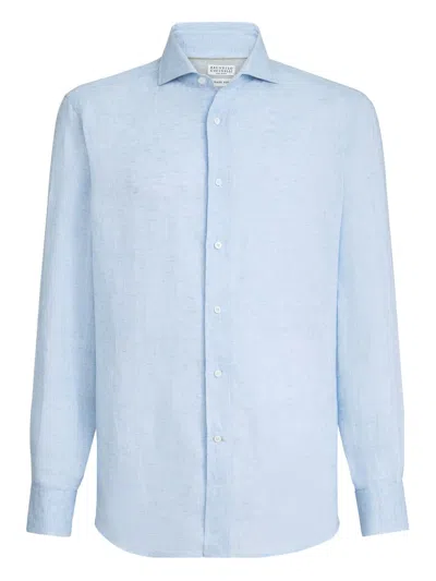 BRUNELLO CUCINELLI BRUNELLO CUCINELLI MEN LINEN SHIRT
