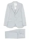Brunello Cucinelli Linen Single-breasted Suit In Grey