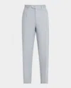 Brunello Cucinelli Men's Linen Single-pleated Pants In Brown
