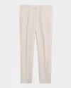 Brunello Cucinelli Men's Linen Single-pleated Pants In Brown