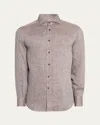 Brunello Cucinelli Men's Linen Sport Shirt In Bark
