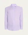 Brunello Cucinelli Men's Linen Sport Shirt In Lavender