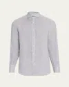 Brunello Cucinelli Men's Linen Sport Shirt In White