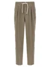 Brunello Cucinelli Garment-dyed Linen Trousers With Adjustable Waist