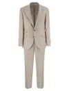 Brunello Cucinelli Men Linen, Wool And Silk Leisure Suit In Neutral
