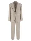 Brunello Cucinelli Men Linen, Wool And Silk Leisure Suit In Neutral
