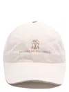 Brunello Cucinelli Logo Baseball Cap With Curved Brim In White