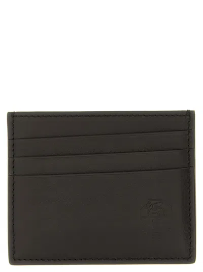 Brunello Cucinelli Men Logo Card Holder In Brown