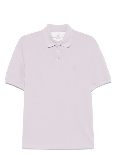 BRUNELLO CUCINELLI MEN'S LOGO COTTON POLO SHIRT