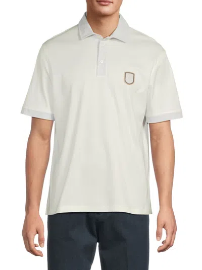 Brunello Cucinelli Men's Logo Cotton Polo Shirt In Neutral