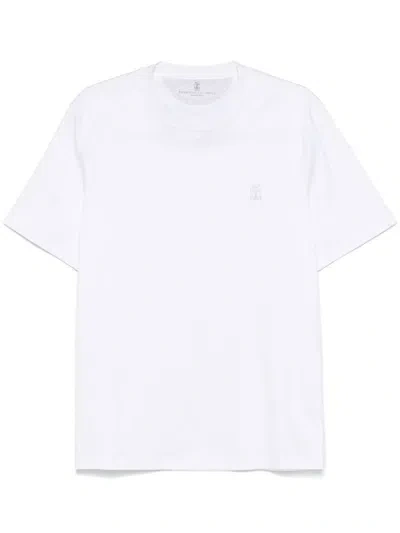 BRUNELLO CUCINELLI MEN'S LOGO COTTON T-SHIRT