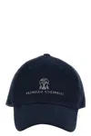 Brunello Cucinelli Men Logo Embroidery Baseball Cap In Blue