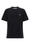Brunello Cucinelli Cotton Jersey Crew Neck T-shirt With Logo In Black