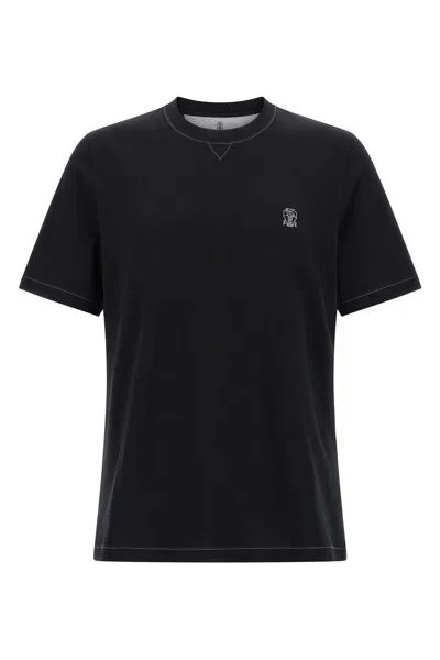 BRUNELLO CUCINELLI BRUNELLO CUCINELLI MEN LOGO EMBROIDERY T-SHIRT