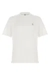 Brunello Cucinelli Crew Neck T-shirt With Subtle Logo Print In Neutral