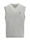 Brunello Cucinelli Men Logo Patch Vest In Gray