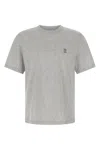 Brunello Cucinelli Printed Logo Crew Neck Short Sleeve Top In Gray