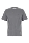 Brunello Cucinelli Men Logo Print T-shirt In Gray