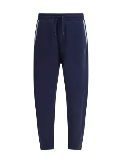Brunello Cucinelli Men Logoed Sweatpants In Blue