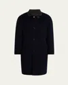 Brunello Cucinelli Men's Long Cashmere Button-front Coat In Black