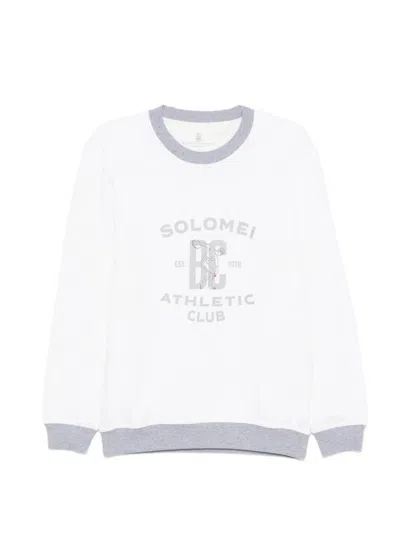 Brunello Cucinelli Men Long Sleeve Sweatshirt In White