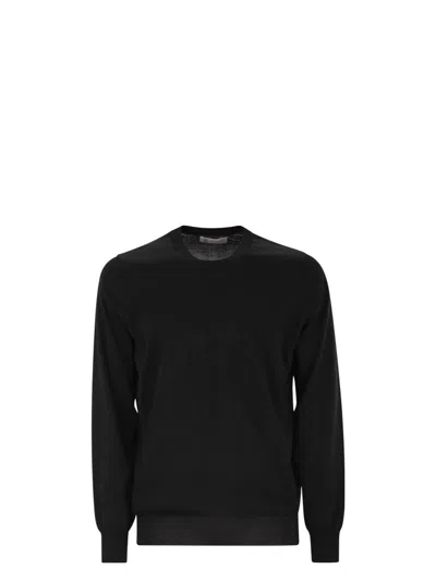 Brunello Cucinelli Men's Maglia G/c Nero Grigio Scuro Sweater