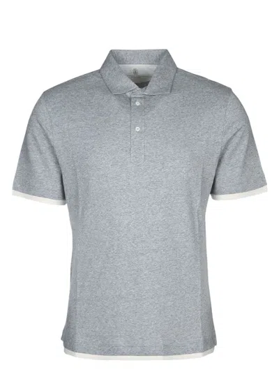 BRUNELLO CUCINELLI MEN'S MÃ©LANGE EFFECT POLO SHIRT