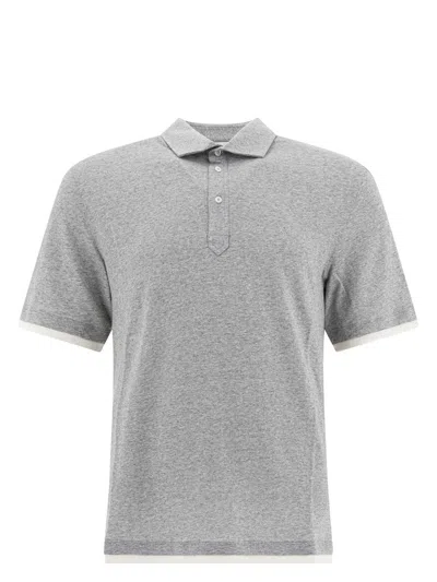 BRUNELLO CUCINELLI MEN'S MÃ©LANGE EFFECT POLO SHIRT