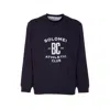 Brunello Cucinelli Sweatshirt In Blue With A Crew Neck And Pint In Purple
