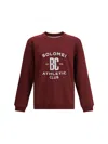 Brunello Cucinelli Maroon Techno Cotton Sweatshirt In Burgundy