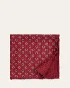 Brunello Cucinelli Men's Medallion-print Silk Pocket Square