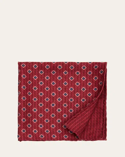 Brunello Cucinelli Men's Medallion-print Silk Pocket Square