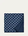 Brunello Cucinelli Silk Pocket Square In Blue