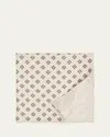 Brunello Cucinelli Men's Medallion-print Silk Pocket Square In Neutral