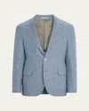 Brunello Cucinelli Men's Micro-check Houndstooth Sport Coat In Blue