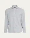 Brunello Cucinelli Long Sleeve Button-down Collar Cotton Shirt In Gray
