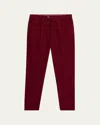 Brunello Cucinelli Men's Micro Corduroy Trousers In Red