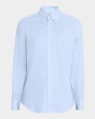 BRUNELLO CUCINELLI MEN'S MICRO GRID CHECK SHIRT