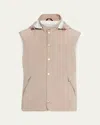 Brunello Cucinelli Sleeveless Down Jacket In Membraned Wool Flannel With Detachable Hood Clothing In Chi60 Jut