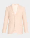 Brunello Cucinelli Men's Mini Prince Of Wales Single-breasted Sport Coat In Cherry Blossom