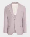 Brunello Cucinelli Men's Mini Prince Of Wales Single-breasted Sport Coat In Lavender