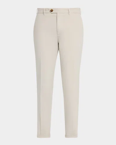 Brunello Cucinelli Men's Modern Fit Flat-front Pants In Neutral